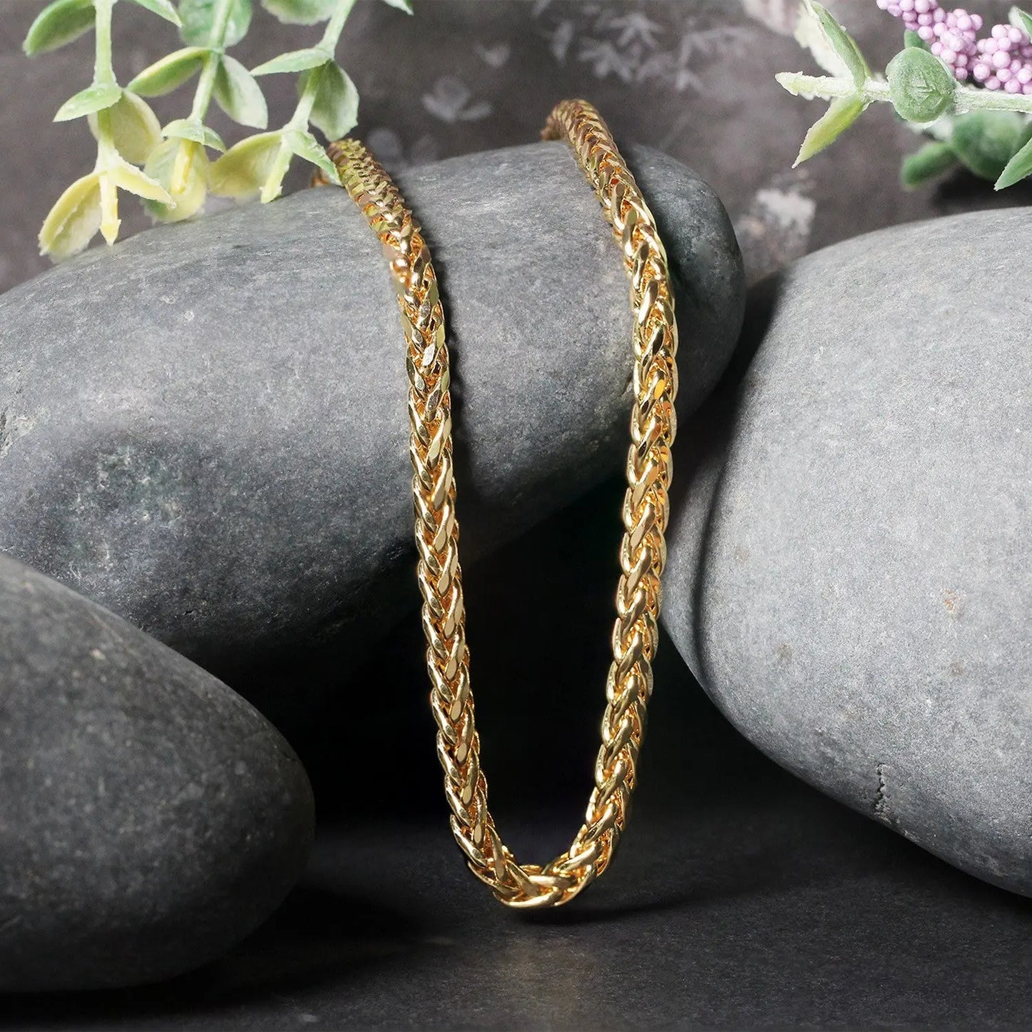 4.1mm 14k Yellow Gold Diamond Cut Round Franco Chain RCJ Chains CELESTIA LUXE JEWELLERS