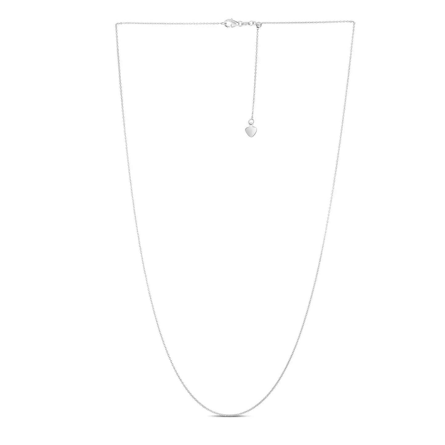 Adjustable Cable Chain in 14k White Gold (0.97 mm) RCJ Chains CELESTIA LUXE JEWELLERS