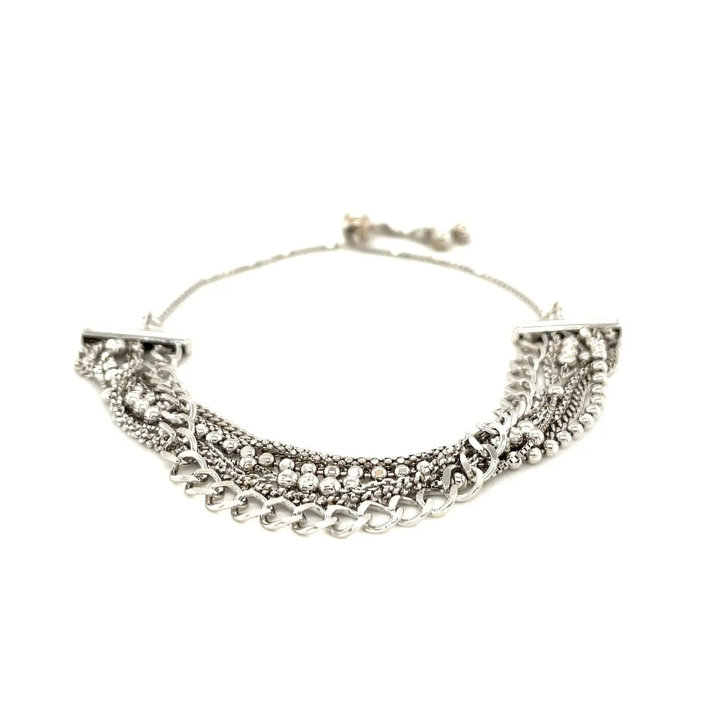 Adjustable Multi Chain Bracelet in Sterling Silver (15.00 mm) RCJ Bracelets CELESTIA LUXE JEWELLERS