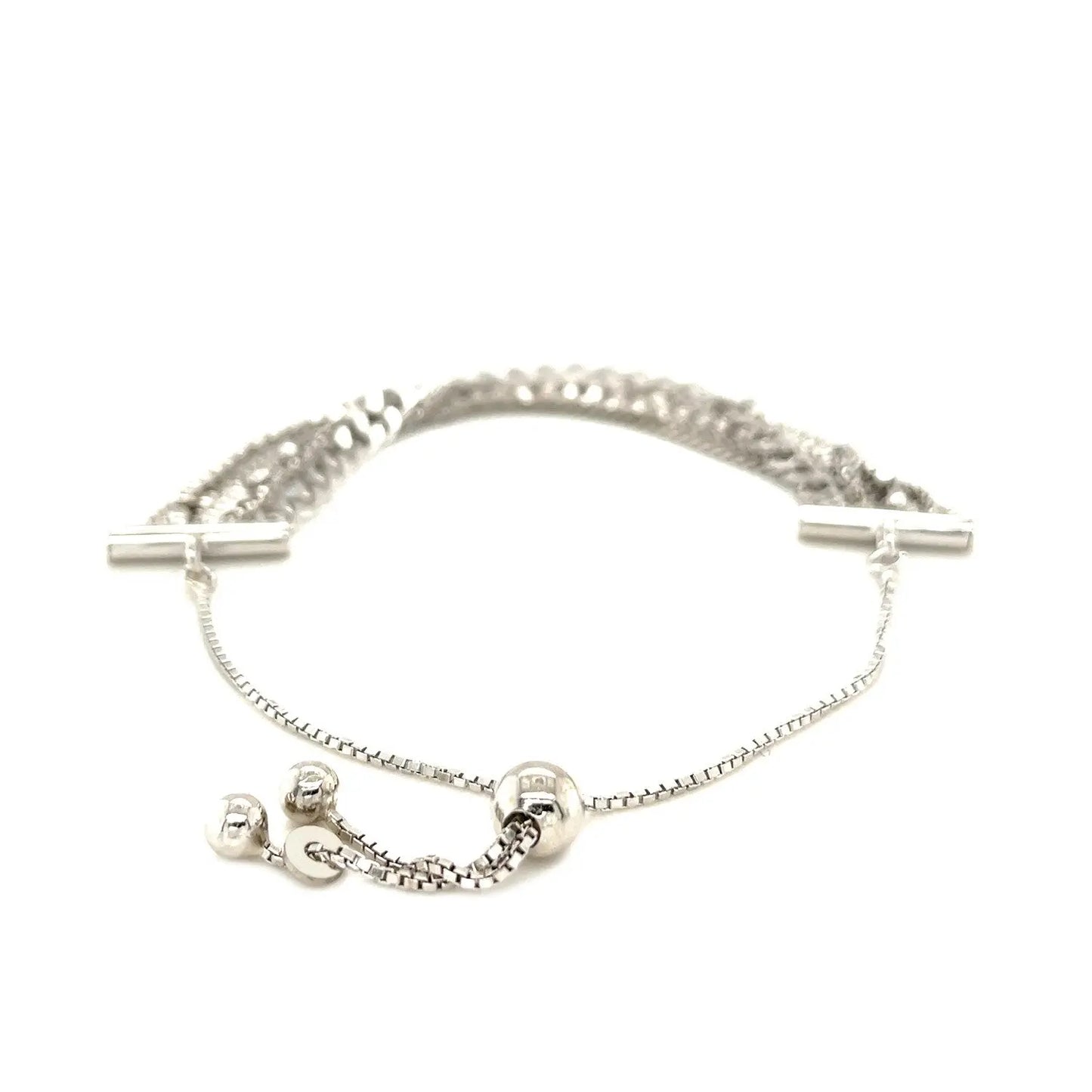 Adjustable Multi Chain Bracelet in Sterling Silver (15.00 mm) RCJ Bracelets CELESTIA LUXE JEWELLERS