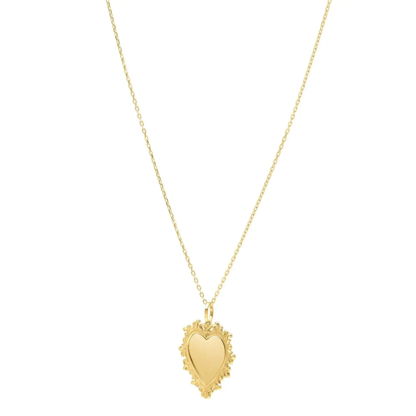 Baroque Heart Necklace in 14K Yellow Gold RCJ Necklaces CELESTIA LUXE JEWELLERS
