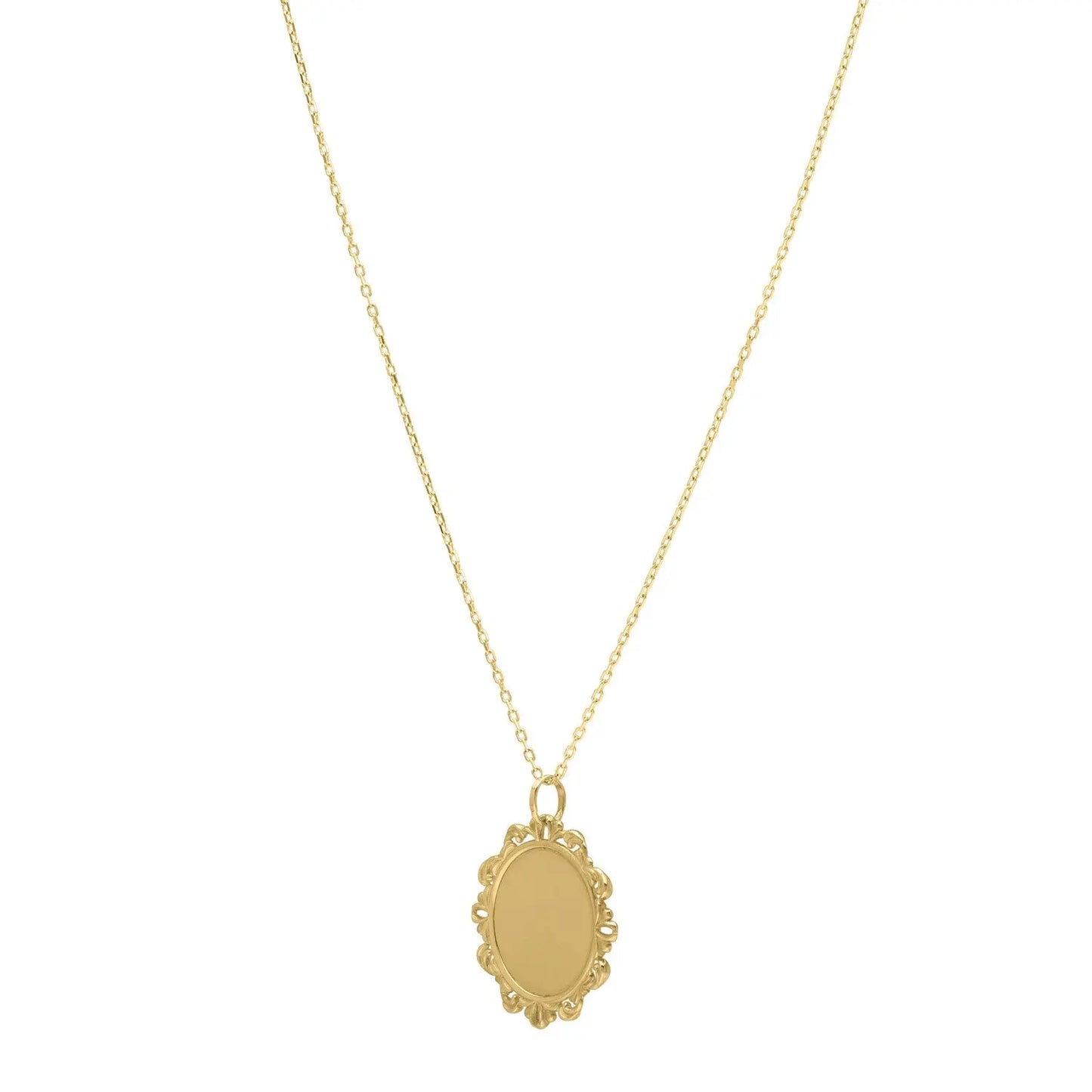 Baroque Round Pendant and Necklace in 14K Yellow Gold RCJ Necklaces CELESTIA LUXE JEWELLERS