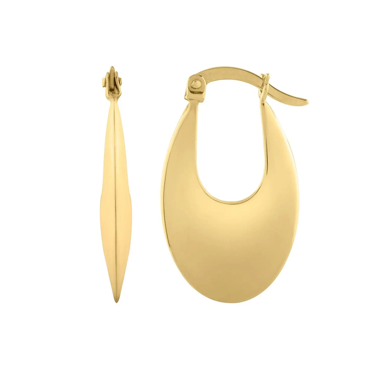 Creole Oval Hoop Earrings in 14K Yellow Gold RCJ Earrings CELESTIA LUXE JEWELLERS