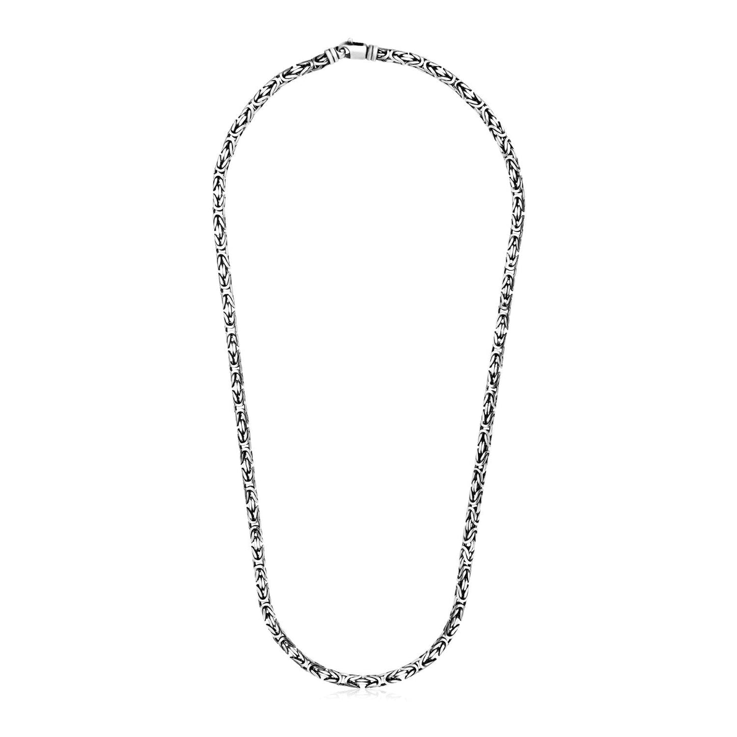 Sterling Silver Gunmetal Finish Byzantine Chain Necklace RCJ Necklaces CELESTIA LUXE JEWELLERS
