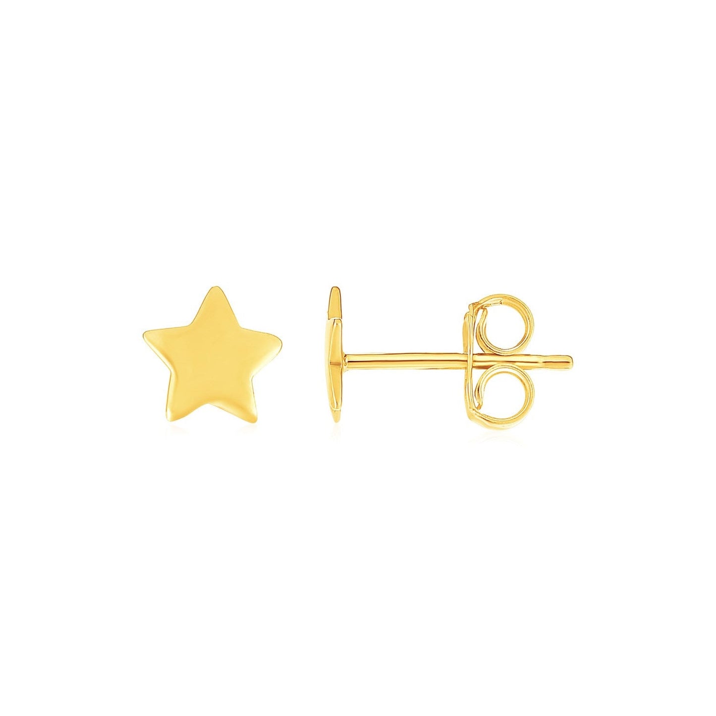 14k Yellow Gold Post Earrings with Stars(6.5mm) RCJ Earrings CELESTIA LUXE JEWELLERS