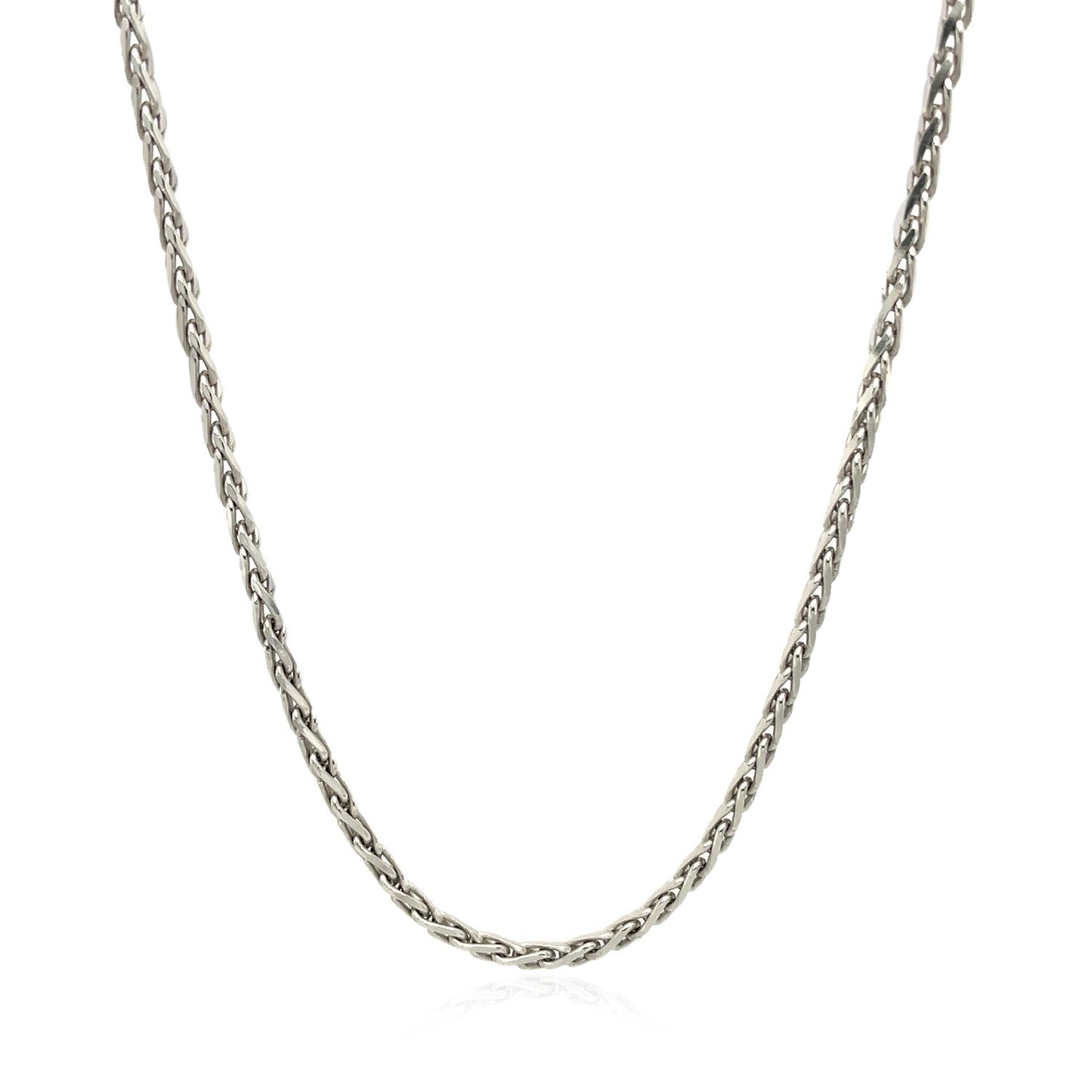 Sterling Silver Rhodium Plated Wheat Chain (2.20 mm) RCJ Chains CELESTIA LUXE JEWELLERS