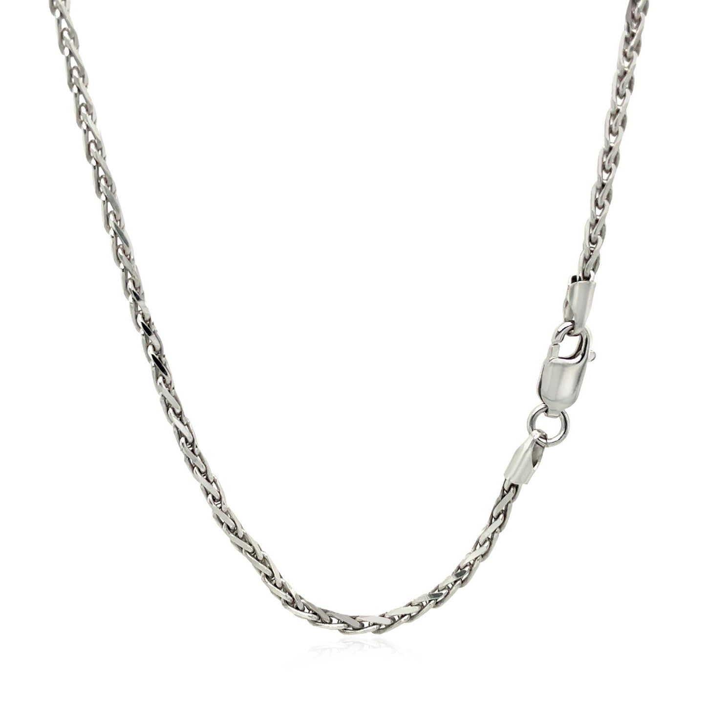 Sterling Silver Rhodium Plated Wheat Chain (2.20 mm) RCJ Chains CELESTIA LUXE JEWELLERS
