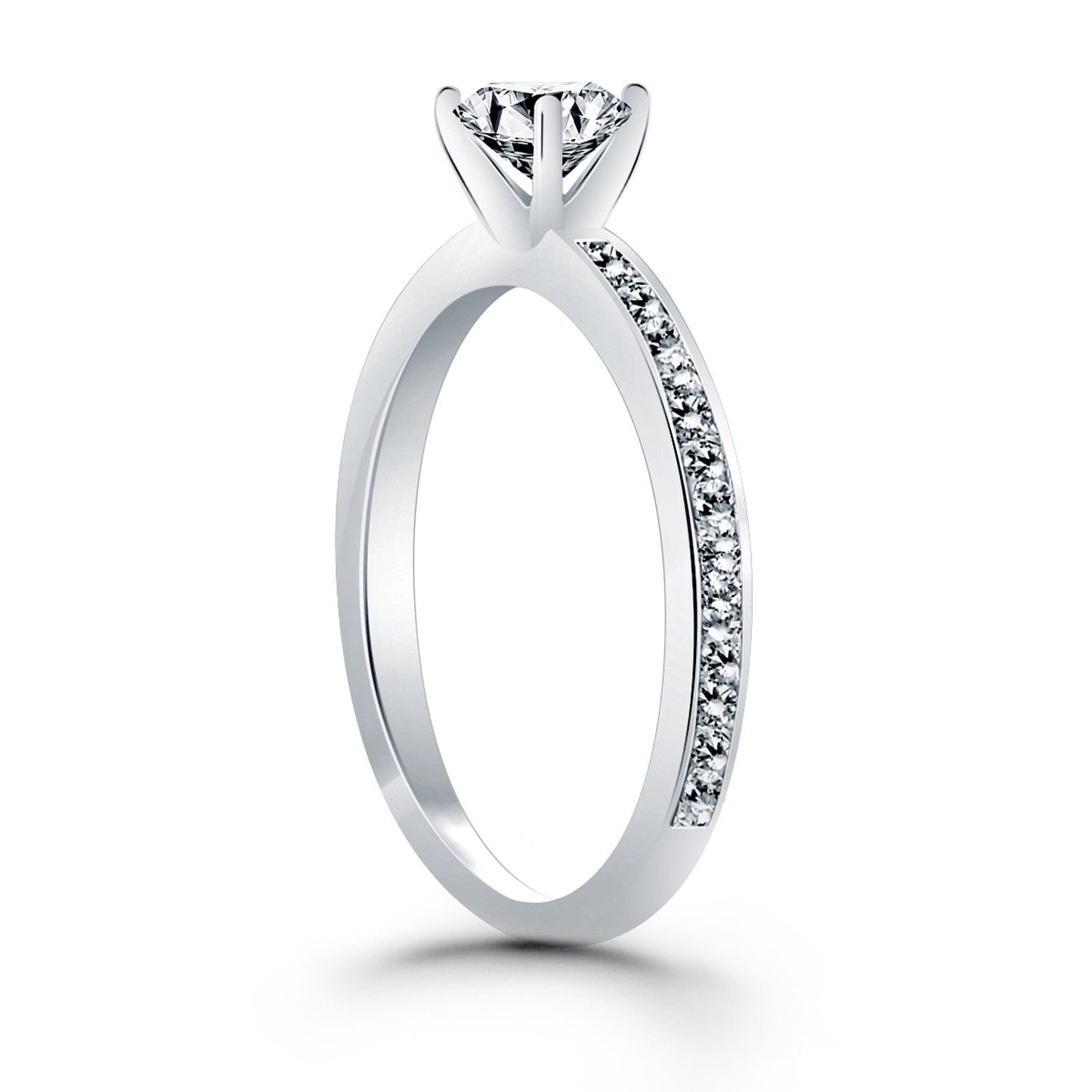14k White Gold Classic Pave Diamond Band Engagement Ring RCJ Rings CELESTIA LUXE JEWELLERS
