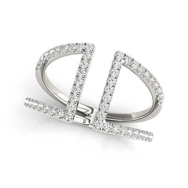 14k White Gold Open Style Dual Band Ring with Diamonds (1/2 cttw) RCJ Rings CELESTIA LUXE JEWELLERS