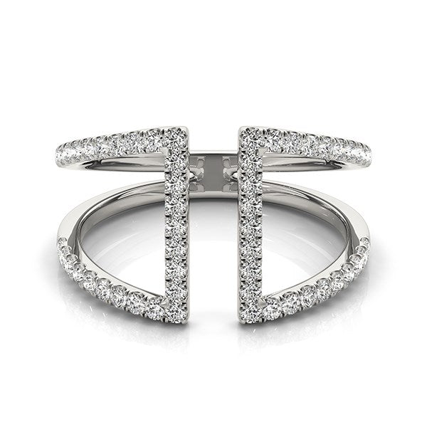 14k White Gold Open Style Dual Band Ring with Diamonds (1/2 cttw) RCJ Rings CELESTIA LUXE JEWELLERS
