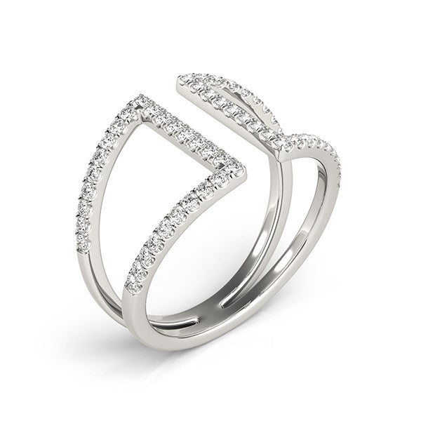 14k White Gold Open Style Dual Band Ring with Diamonds (1/2 cttw) RCJ Rings CELESTIA LUXE JEWELLERS
