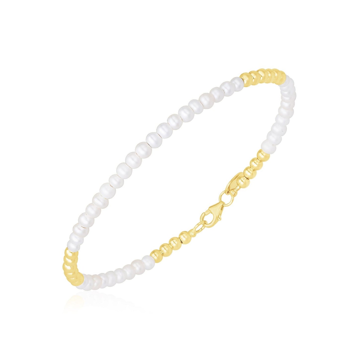 14k Yellow Gold High Polish Freshwater Pearl Pallina Bead Bracelet (2.00 mm) RCJ Bracelets CELESTIA LUXE JEWELLERS