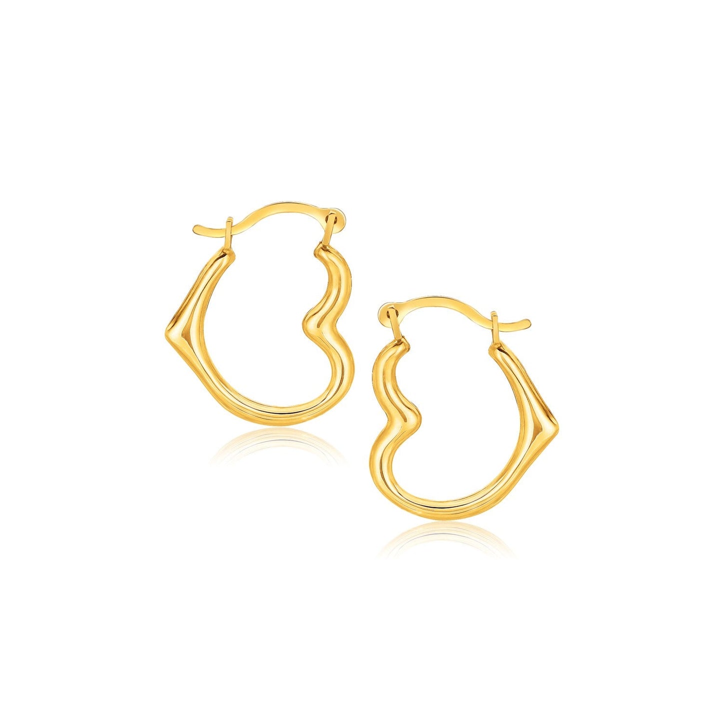 10k Yellow Gold Heart Hoop Earrings RCJ Earrings CELESTIA LUXE JEWELLERS