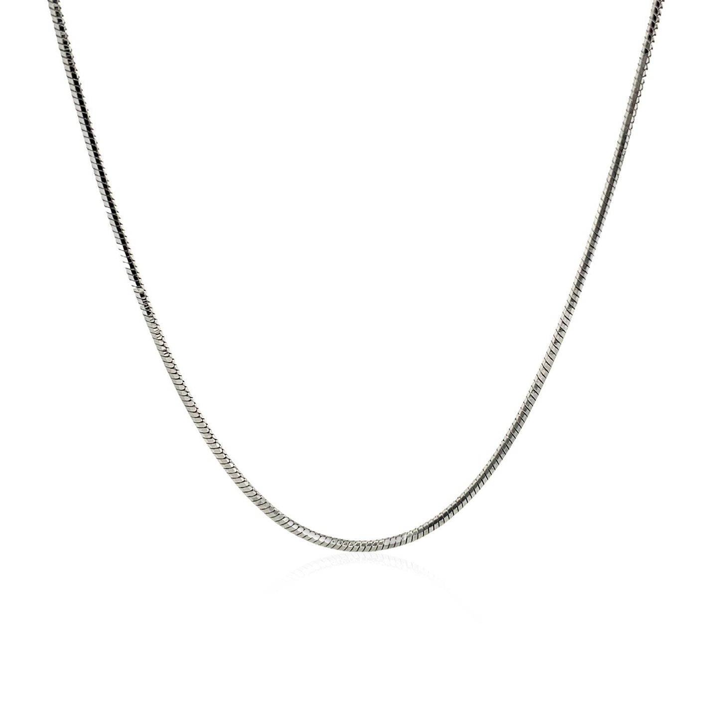 Rhodium Plated Sterling Silver Snake Style Chain (1.20 mm) RCJ Chains CELESTIA LUXE JEWELLERS