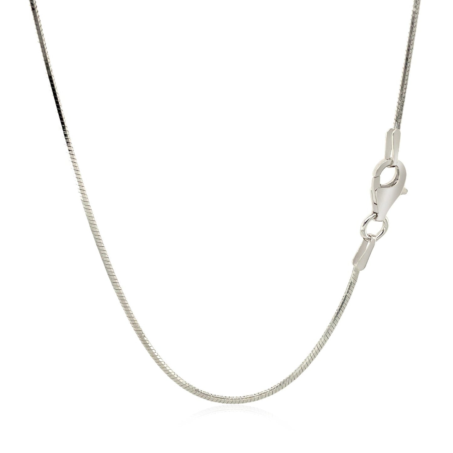 Rhodium Plated Sterling Silver Snake Style Chain (1.20 mm) RCJ Chains CELESTIA LUXE JEWELLERS