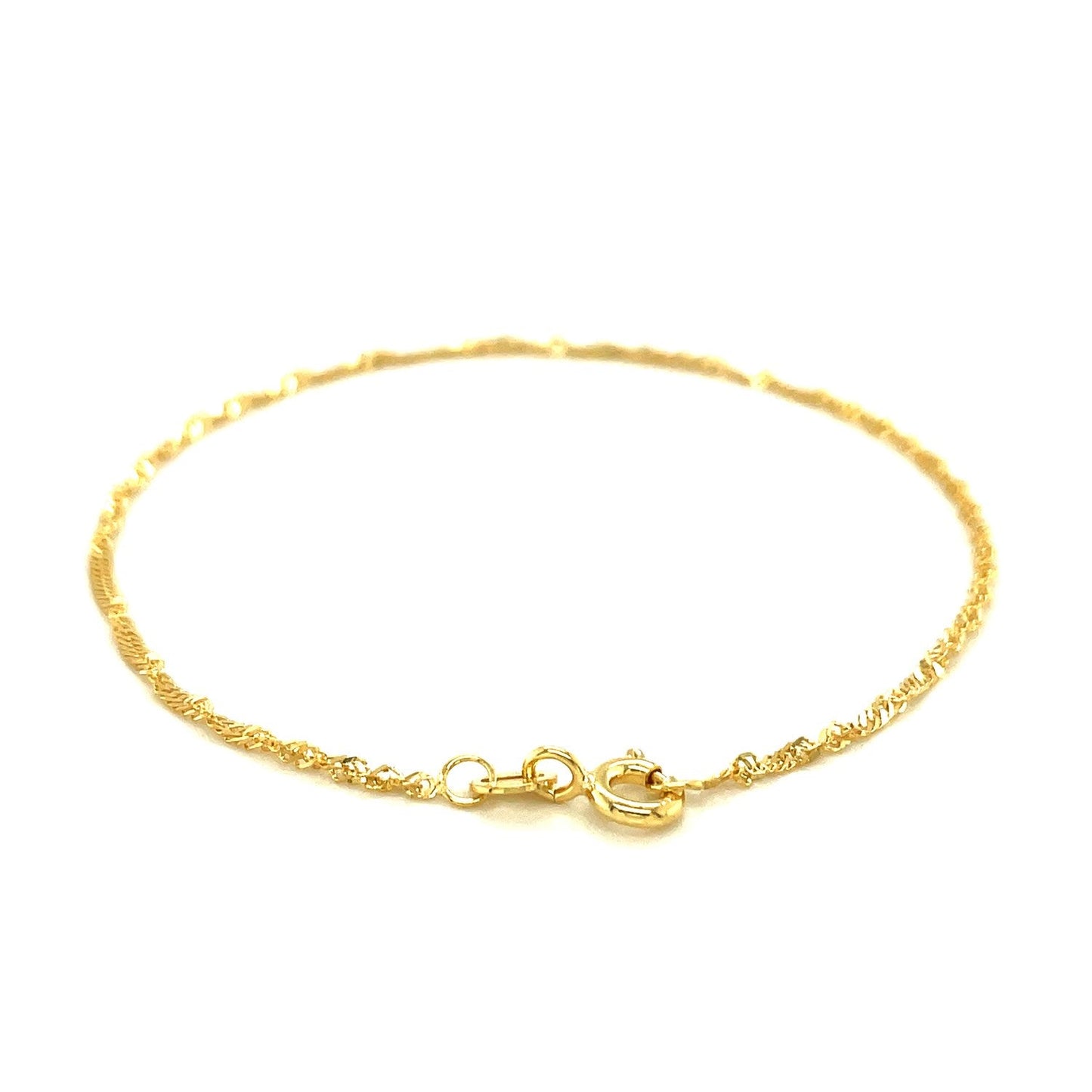 10k Yellow Gold Singapore Anklet 1.5mm RCJ Anklets CELESTIA LUXE JEWELLERS