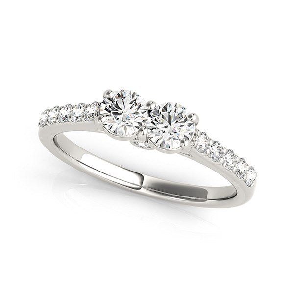 14k White Gold Round Two Stone Diamond Ring (3/4 cttw) RCJ Rings CELESTIA LUXE JEWELLERS