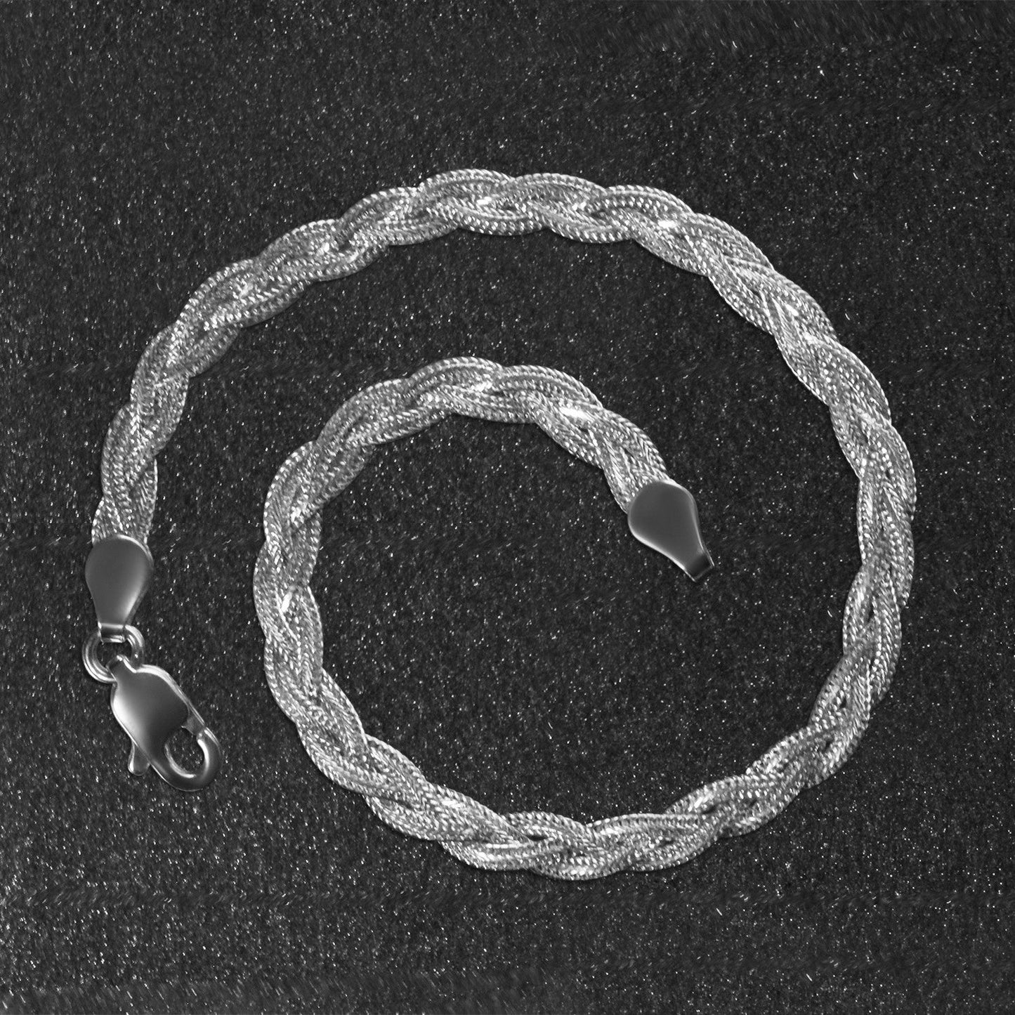 14k White Gold Braided Bracelet (3.50 mm) RCJ Bracelets CELESTIA LUXE JEWELLERS