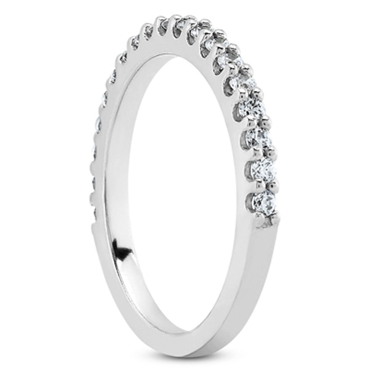 14k White Gold Shared Prong Diamond Wedding Ring Band with U Settings RCJ Rings CELESTIA LUXE JEWELLERS