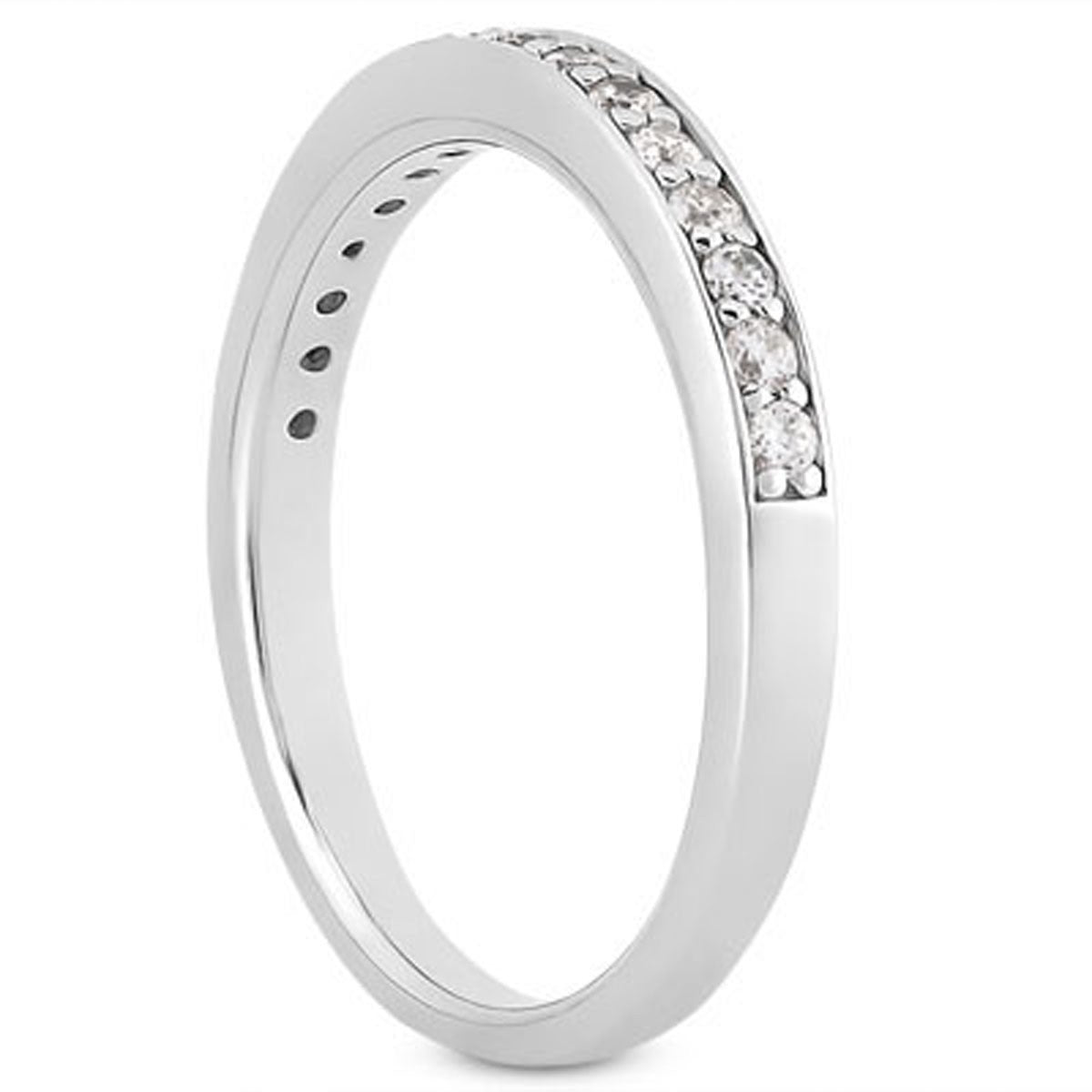 14k White Gold Pave Diamond Wedding Ring Band Set 1/2 Around RCJ Rings CELESTIA LUXE JEWELLERS