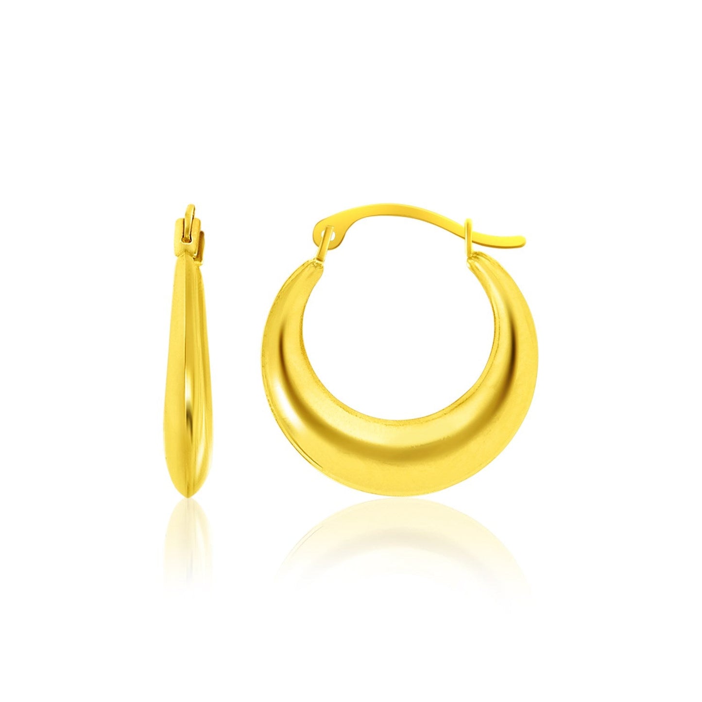 14k Yellow Gold Graduated Round Shape Hoop Earrings RCJ Earrings CELESTIA LUXE JEWELLERS