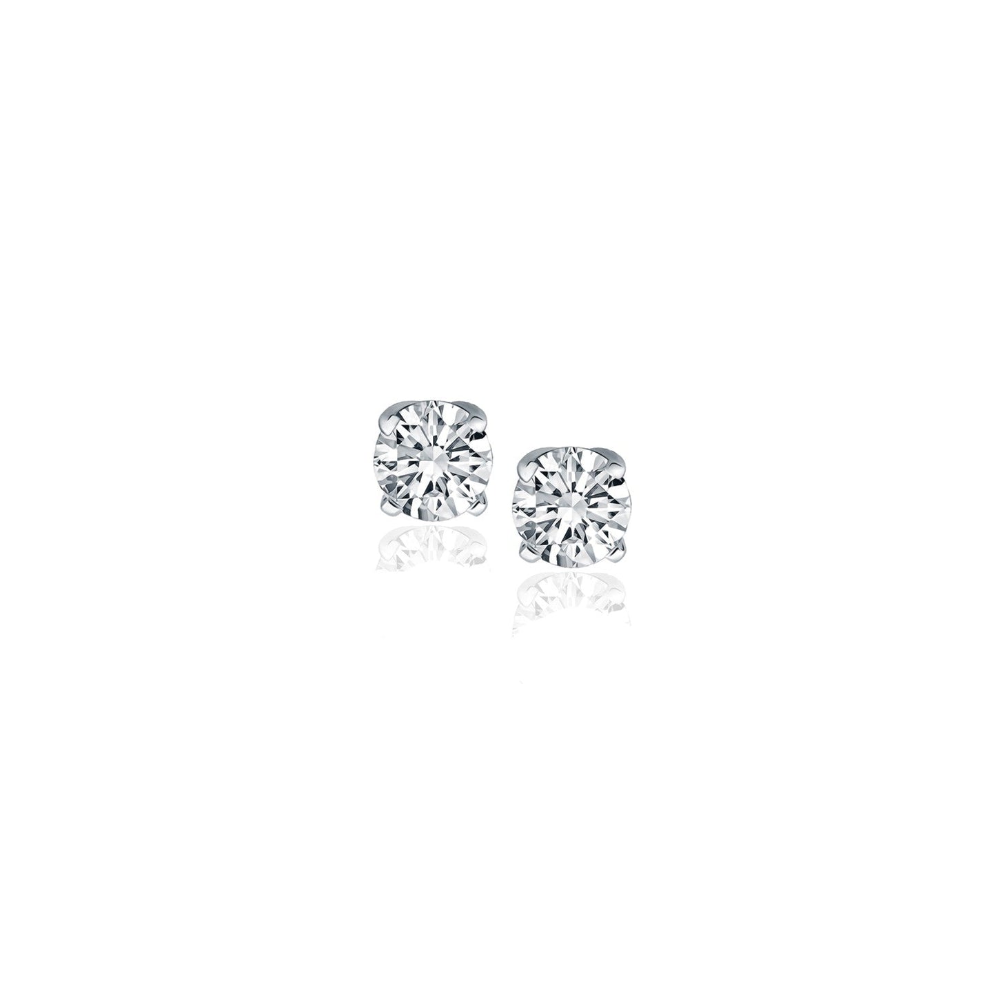 14k White Gold Diamond Four Prong Stud Earrings (1/4 cttw) RCJ Earrings CELESTIA LUXE JEWELLERS