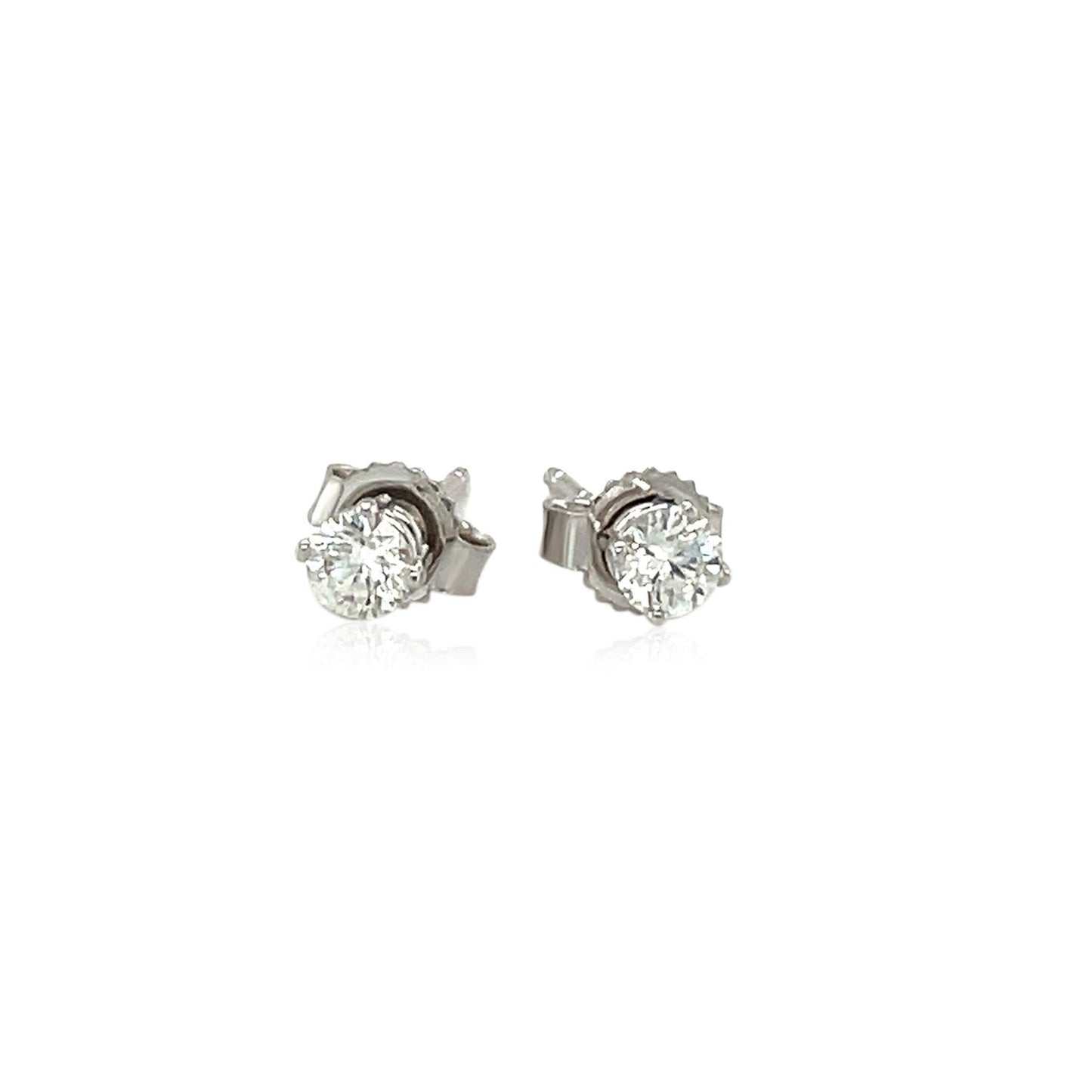 14k White Gold Diamond Four Prong Stud Earrings (1/4 cttw) RCJ Earrings CELESTIA LUXE JEWELLERS
