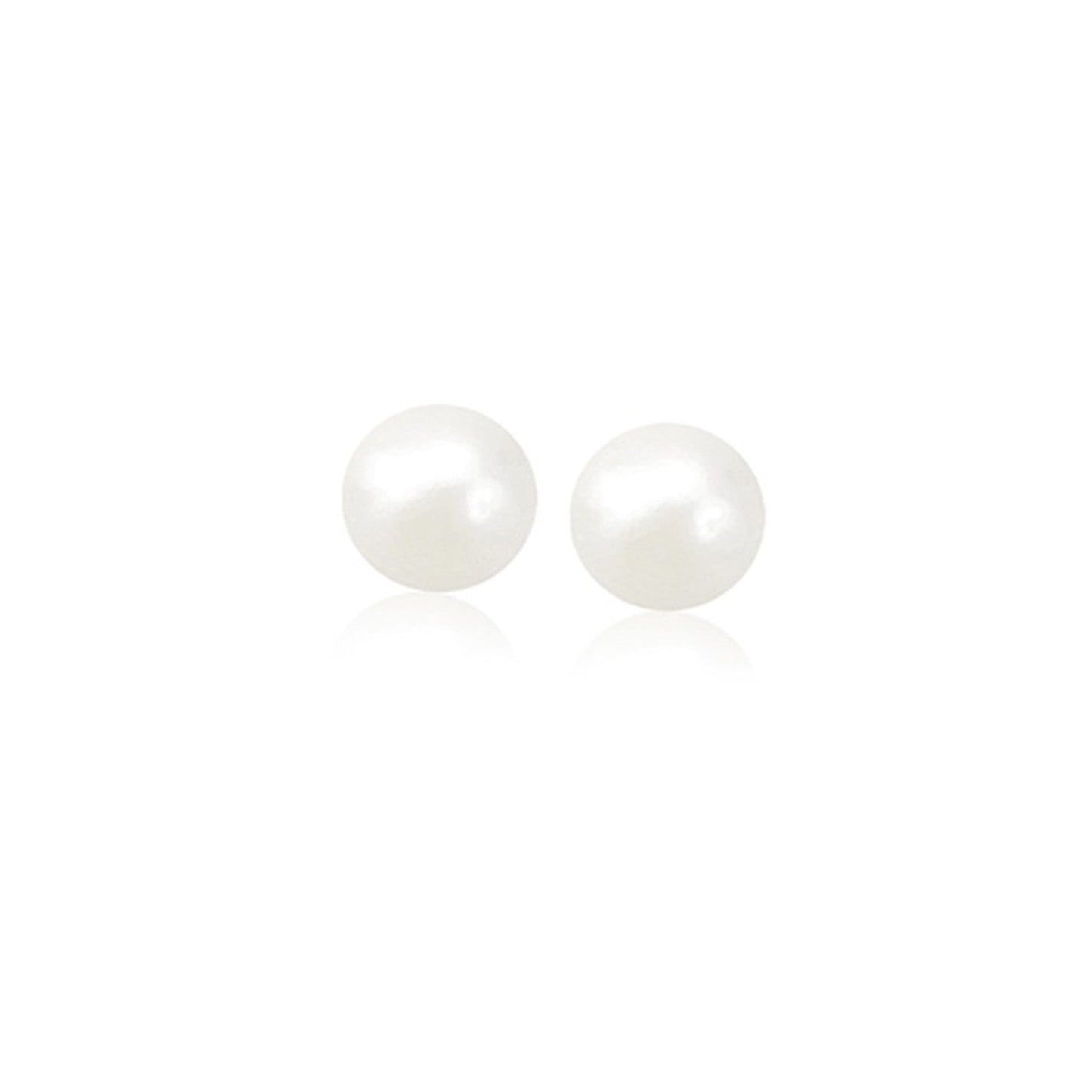 14k Yellow Gold Freshwater Cultured White Pearl Stud Earrings (6mm) RCJ Earrings CELESTIA LUXE JEWELLERS