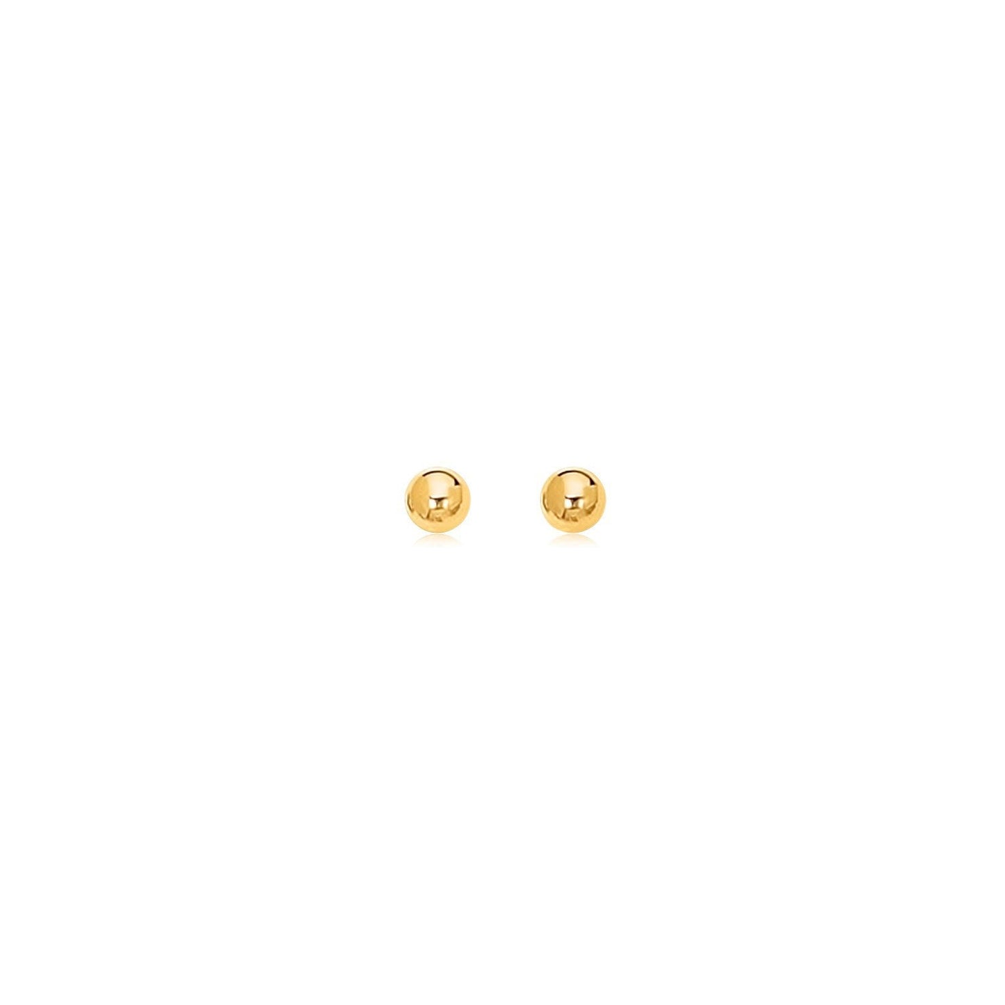 14k Yellow Gold Polished Round Stud Earrings(3mm) RCJ Earrings CELESTIA LUXE JEWELLERS
