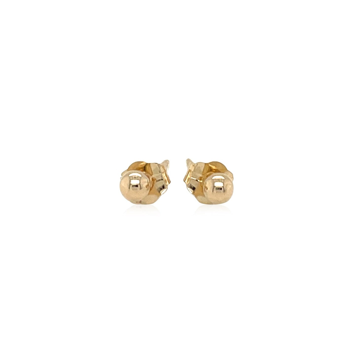 14k Yellow Gold Polished Round Stud Earrings(3mm) RCJ Earrings CELESTIA LUXE JEWELLERS