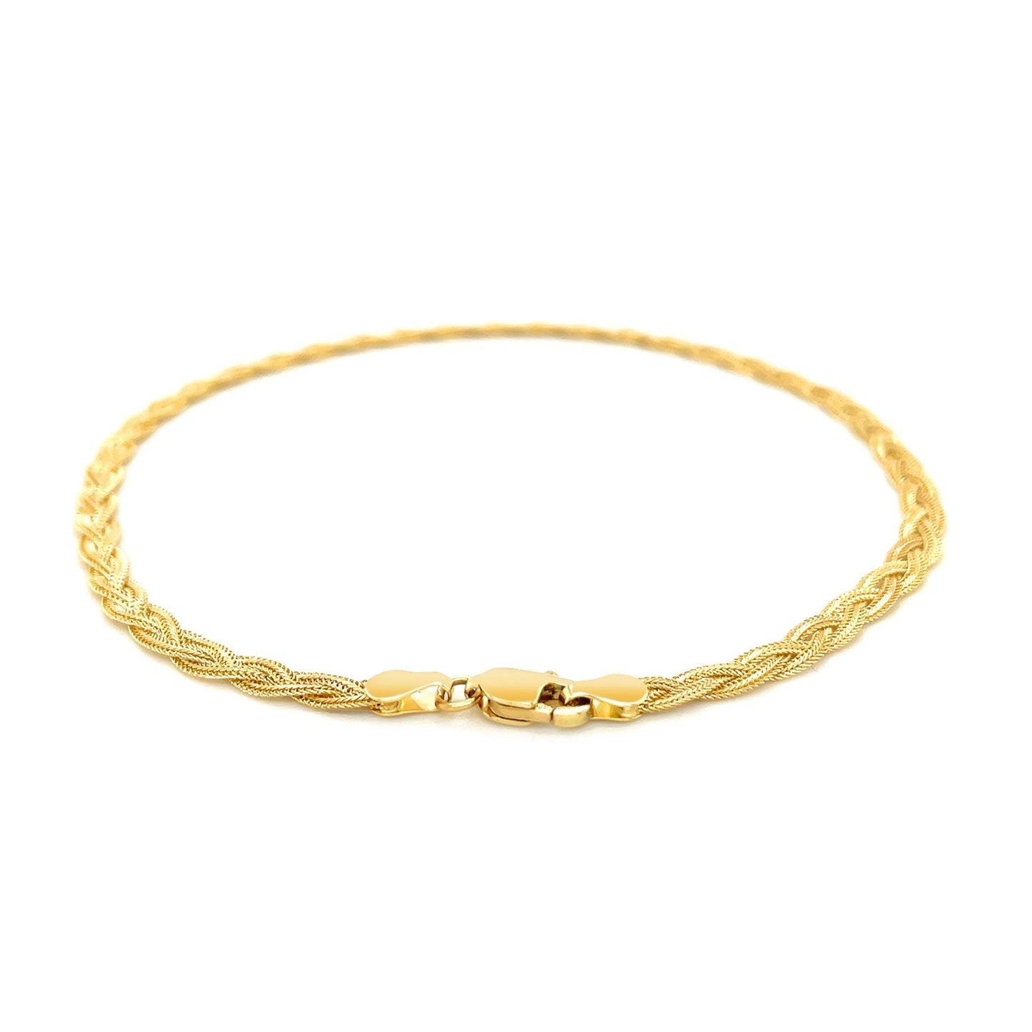 14k Yellow Gold Braided Bracelet (3.50 mm) RCJ Bracelets CELESTIA LUXE JEWELLERS