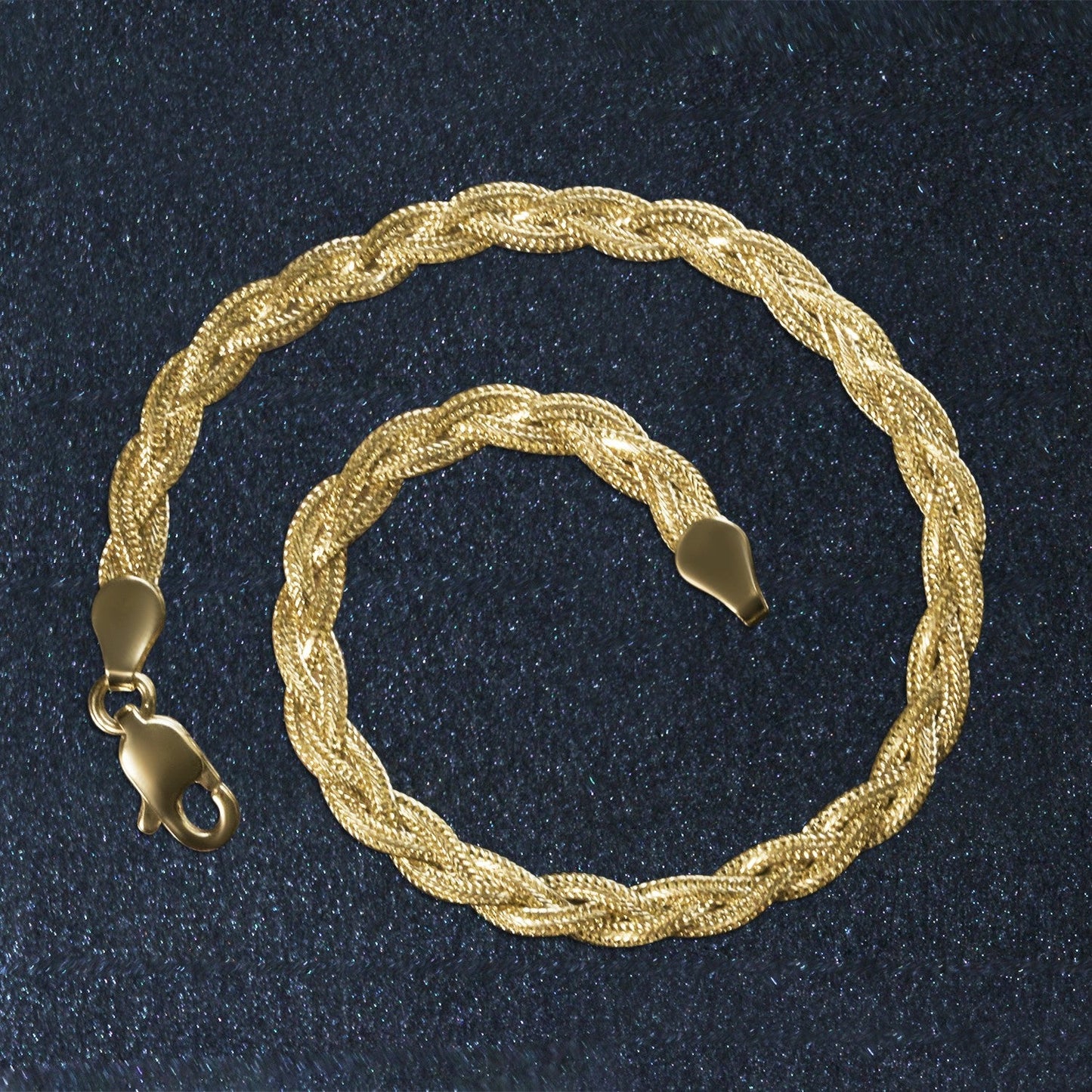 14k Yellow Gold Braided Bracelet (3.50 mm) RCJ Bracelets CELESTIA LUXE JEWELLERS