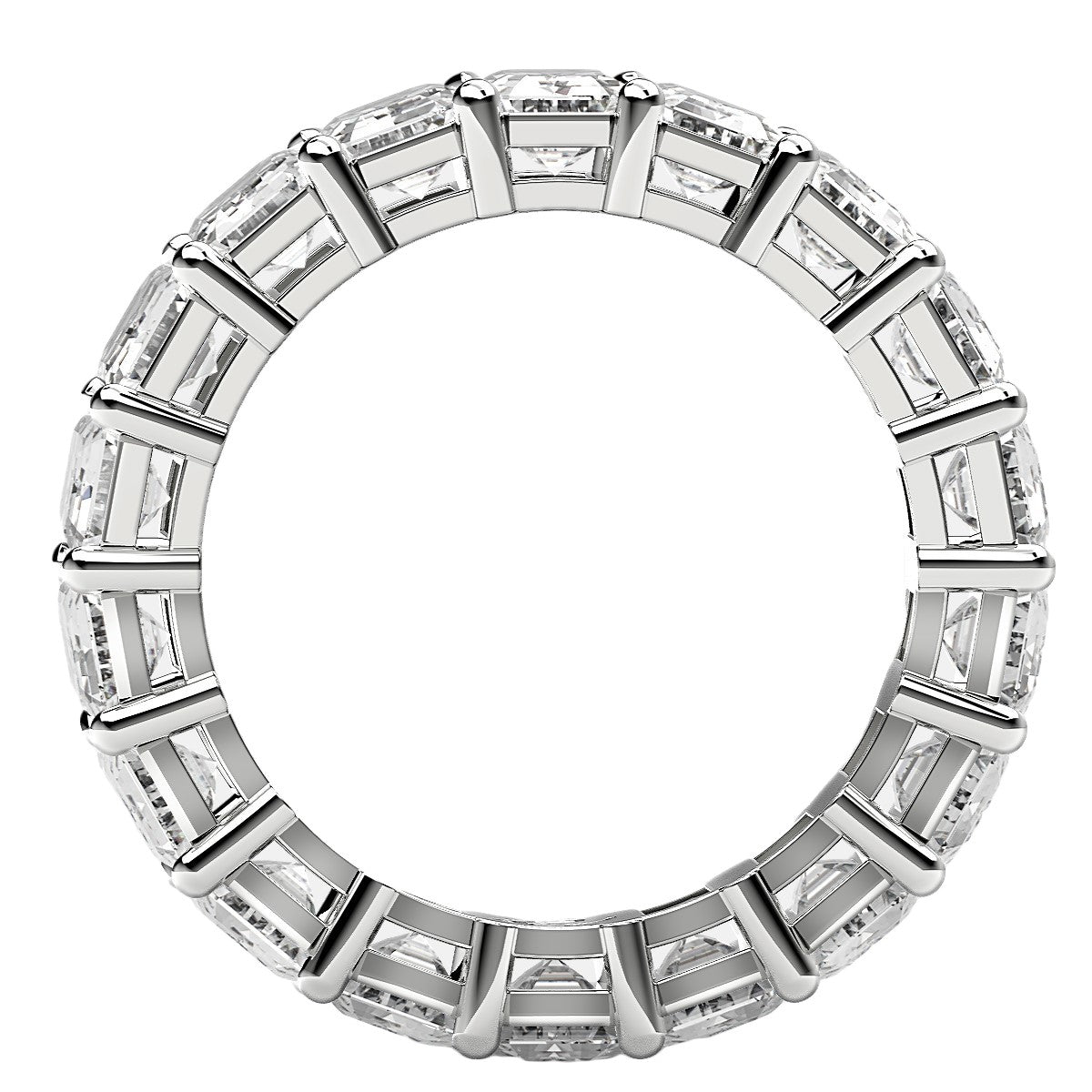 Emerald Cut Lab Grown Diamond Eternity Ring in 14k White Gold (8 cttw FG/VS2) RCJ Rings CELESTIA LUXE JEWELLERS