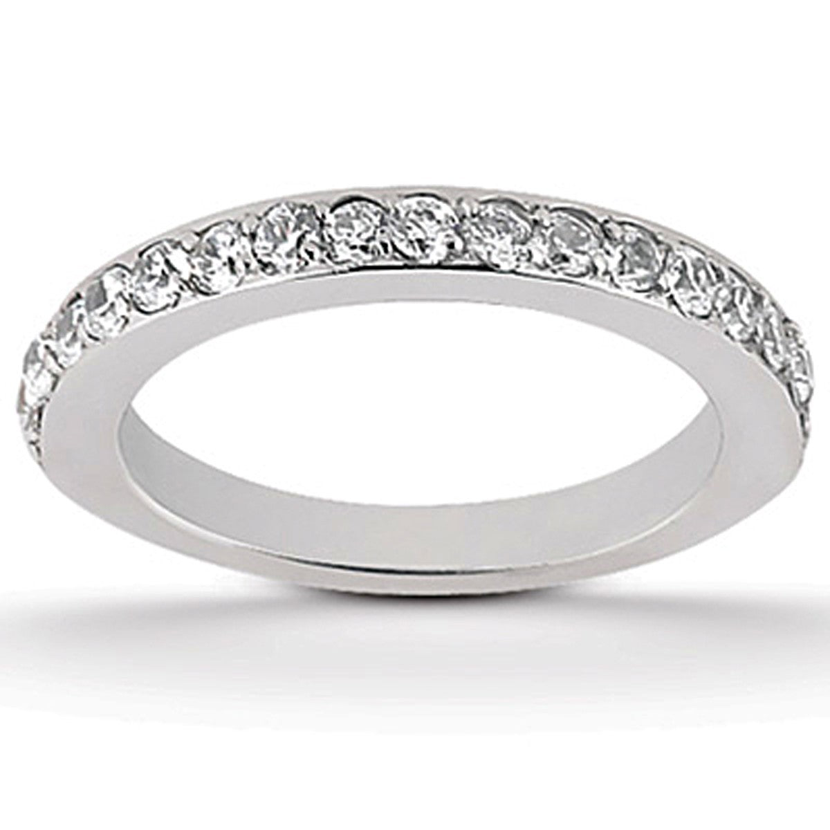 14k White Gold Pave Diamond Wedding Ring Band Set 1/2 Around RCJ Rings CELESTIA LUXE JEWELLERS