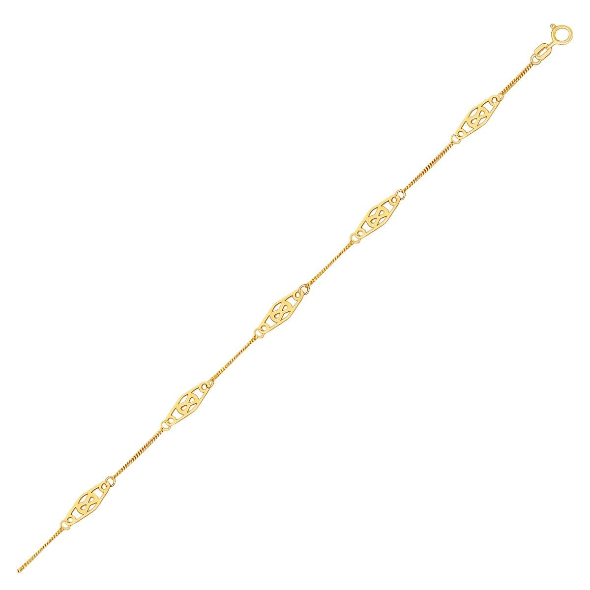 14k Yellow Gold Infinity Ankle Bracelet RCJ Bracelets CELESTIA LUXE JEWELLERS
