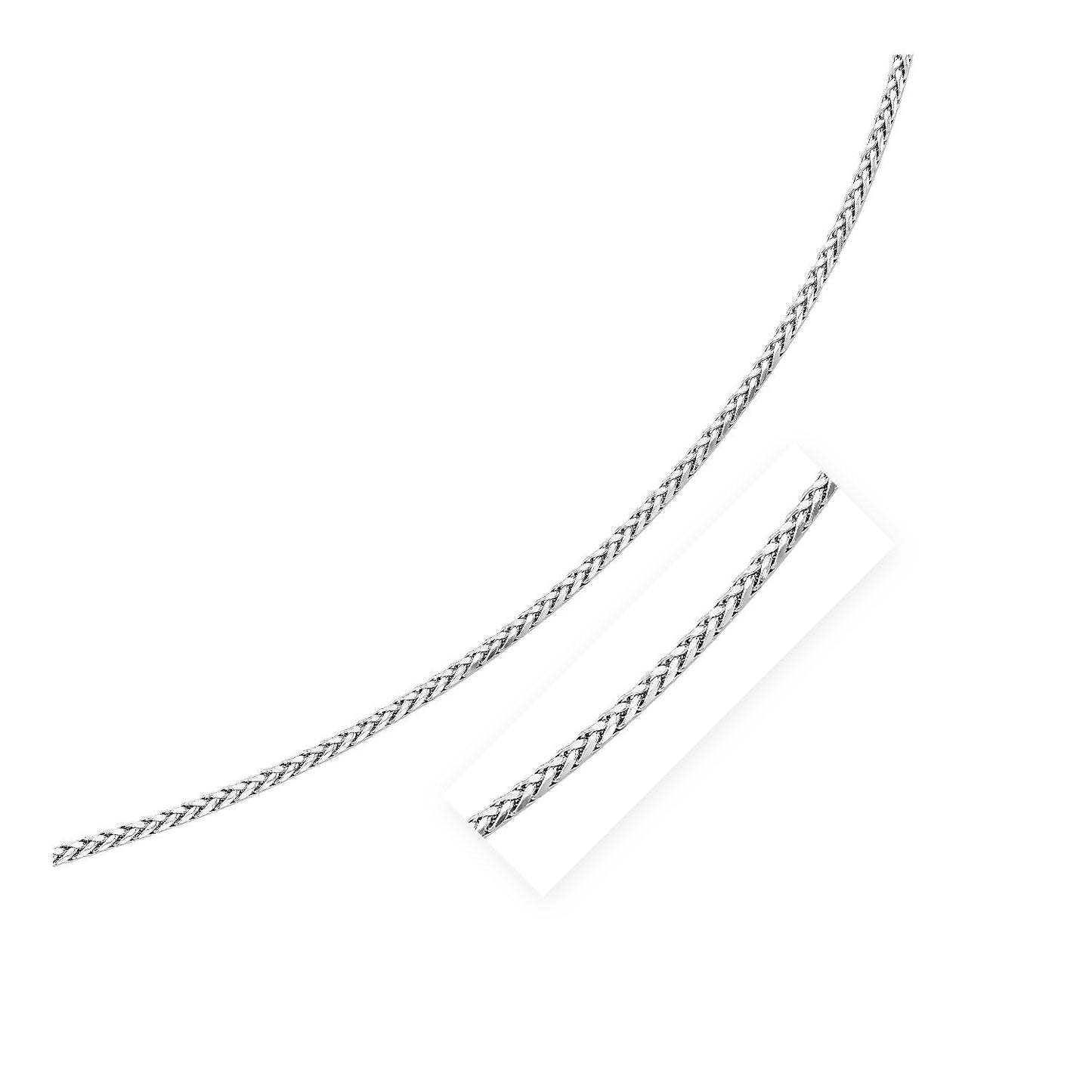 Sterling Silver Rhodium Plated Wheat Chain (3.20 mm) RCJ Chains CELESTIA LUXE JEWELLERS