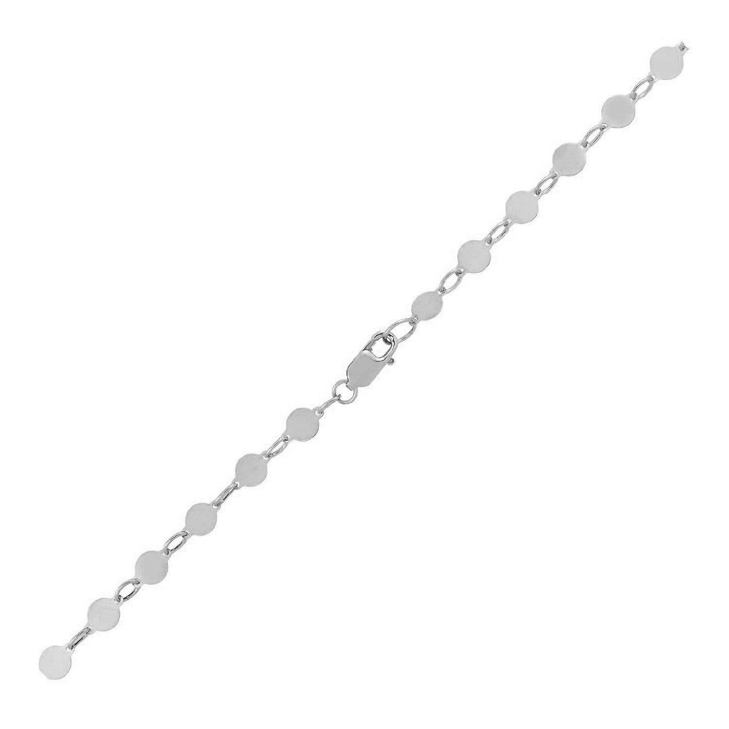 14k White Gold Bracelet with Polished Circles (4.00 mm) RCJ Bracelets CELESTIA LUXE JEWELLERS