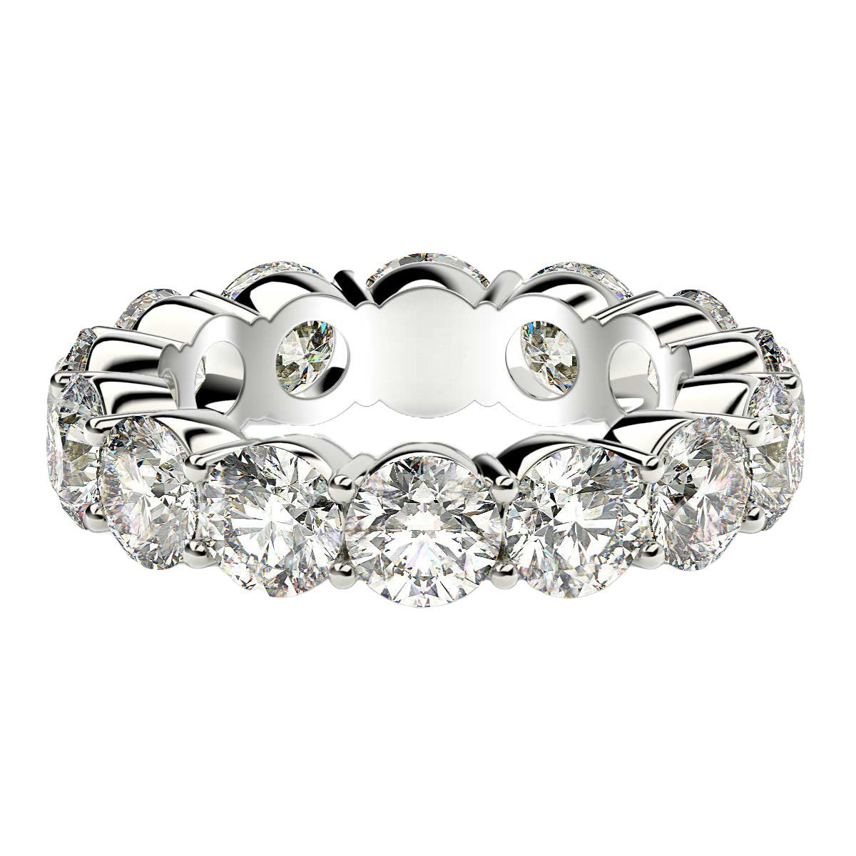 Round Cut Lab Grown Diamond Eternity Ring in 14k White Gold (6 cttw FG/VS2) RCJ Rings CELESTIA LUXE JEWELLERS