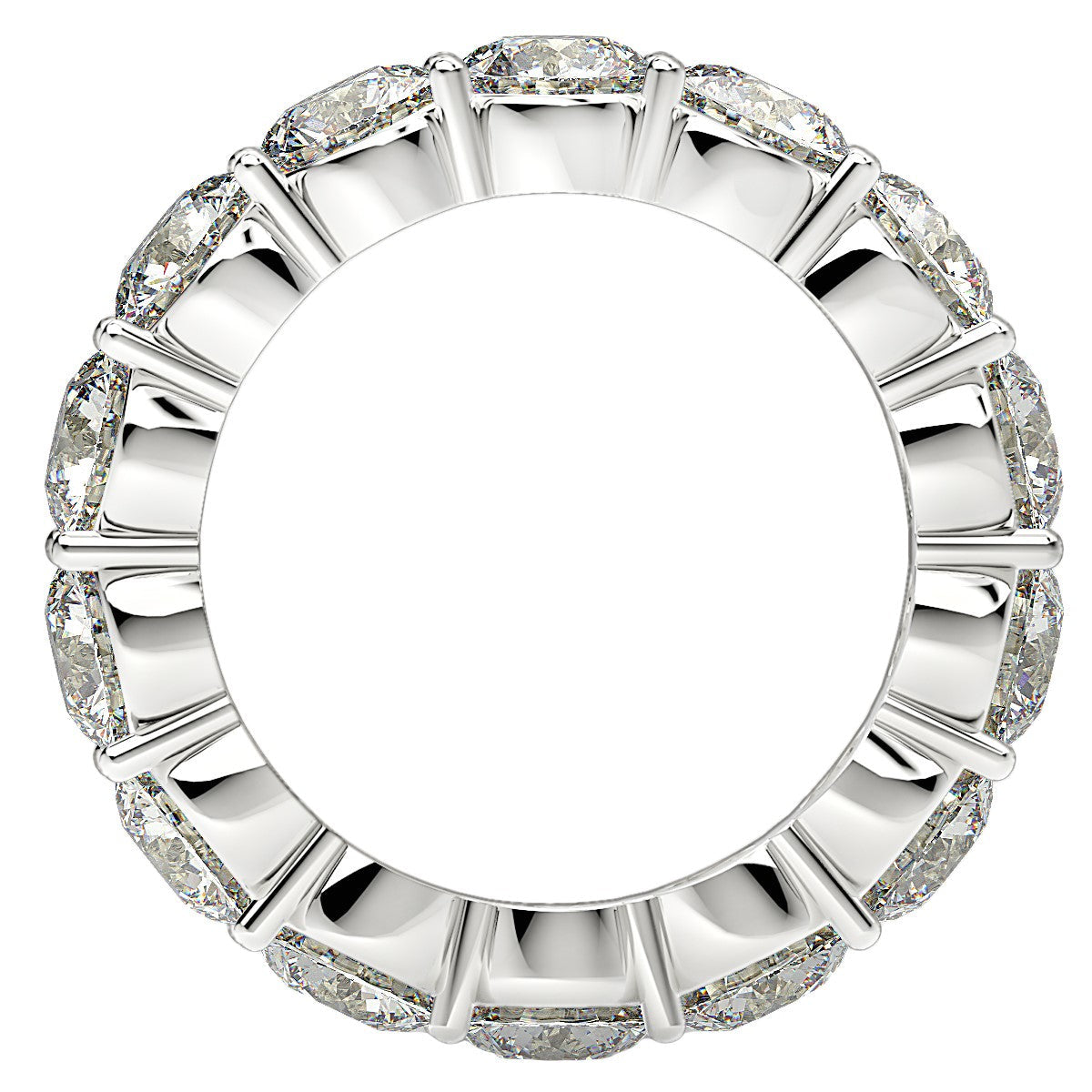 Round Cut Lab Grown Diamond Eternity Ring in 14k White Gold (6 cttw FG/VS2) RCJ Rings CELESTIA LUXE JEWELLERS