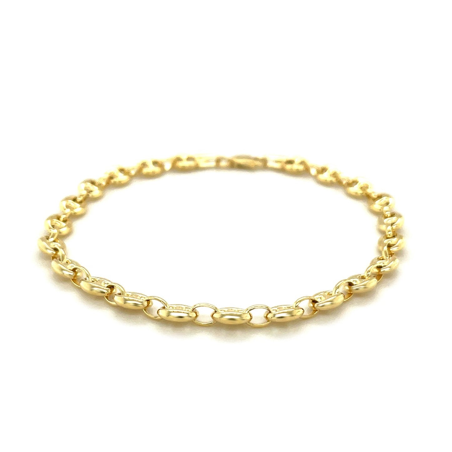 14k Yellow Gold Puffed Mariner Link Bracelet (4.70 mm) RCJ Bracelets CELESTIA LUXE JEWELLERS