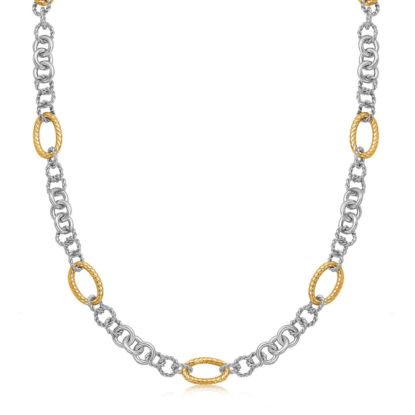 18k Yellow Gold and Sterling Silver Rhodium Plated Multi Style Chain Necklace RCJ Necklaces CELESTIA LUXE JEWELLERS