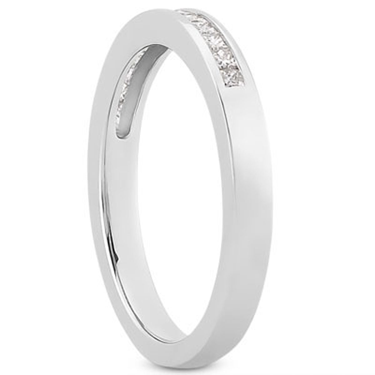 14k White Gold Channel Set Princess Diamond Wedding Ring Band RCJ Rings CELESTIA LUXE JEWELLERS