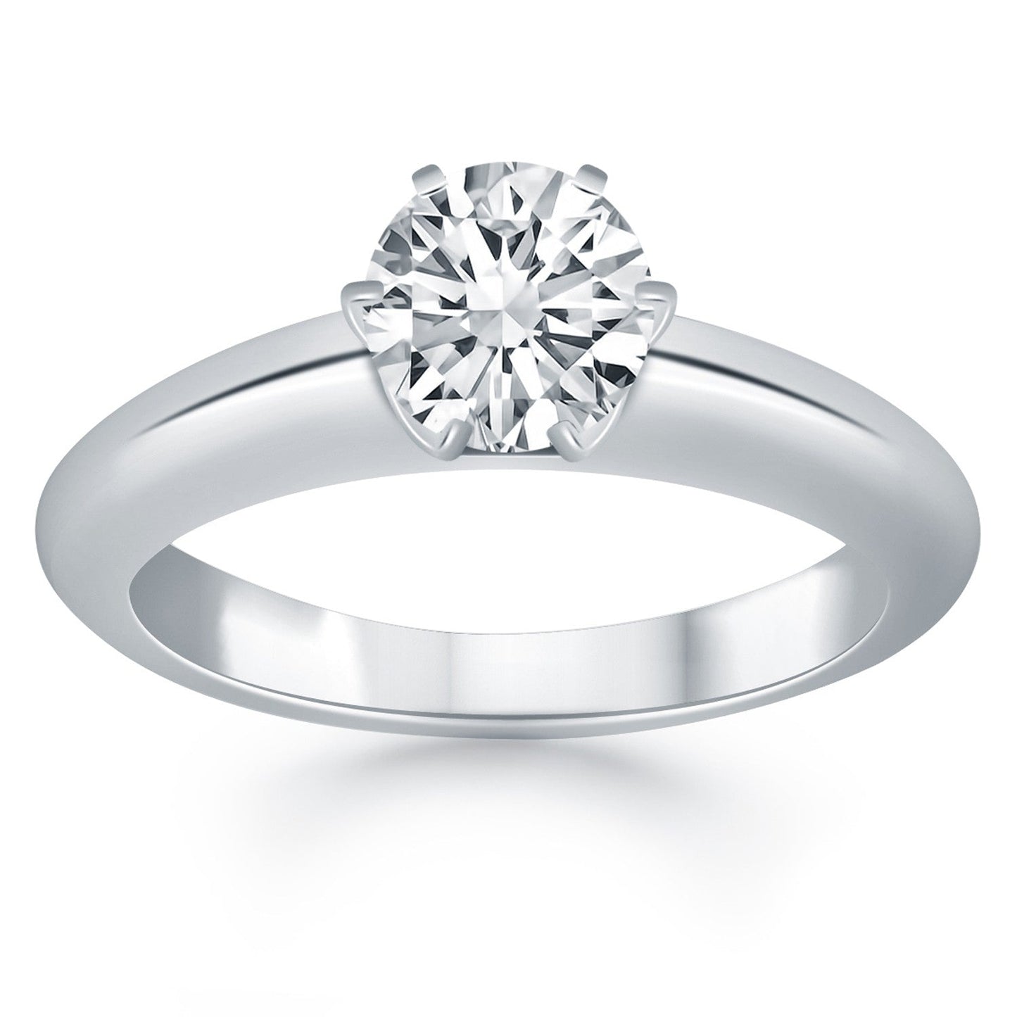 14k White Gold Solitaire Cathedral Engagement Ring RCJ Rings CELESTIA LUXE JEWELLERS