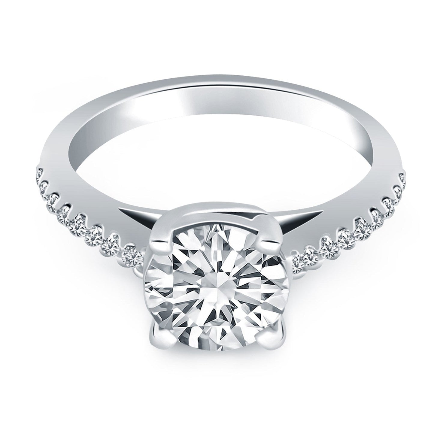 14k White Gold Trellis Diamond Engagement Ring RCJ Rings CELESTIA LUXE JEWELLERS