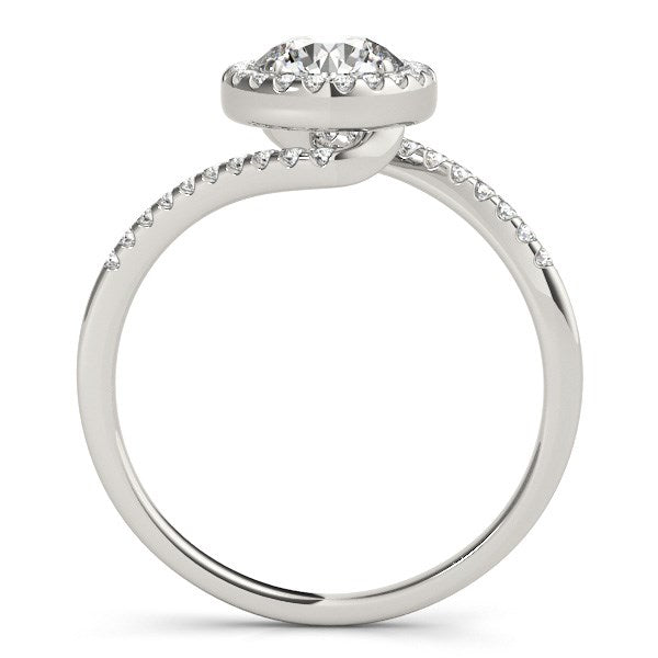 14k White Gold Halo Design Bypass Round Diamond Engagement Ring (5/8 cttw) RCJ Rings CELESTIA LUXE JEWELLERS