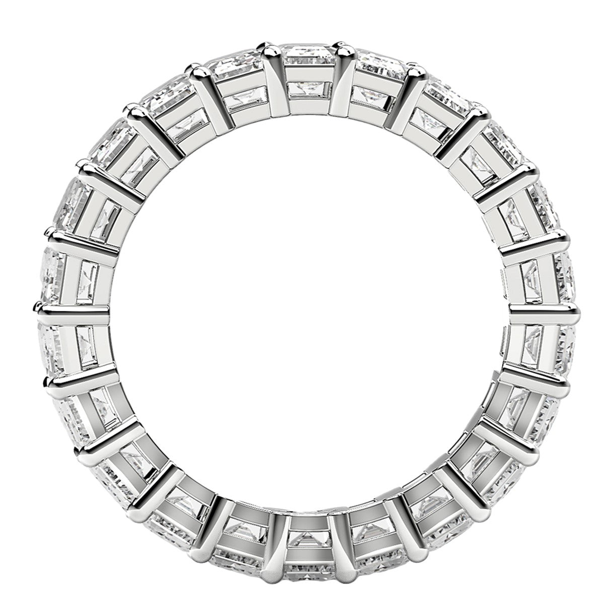 Emerald Cut Lab Grown Diamond Eternity Ring in 14k White Gold (5 cttw FG/VS2) RCJ Rings CELESTIA LUXE JEWELLERS