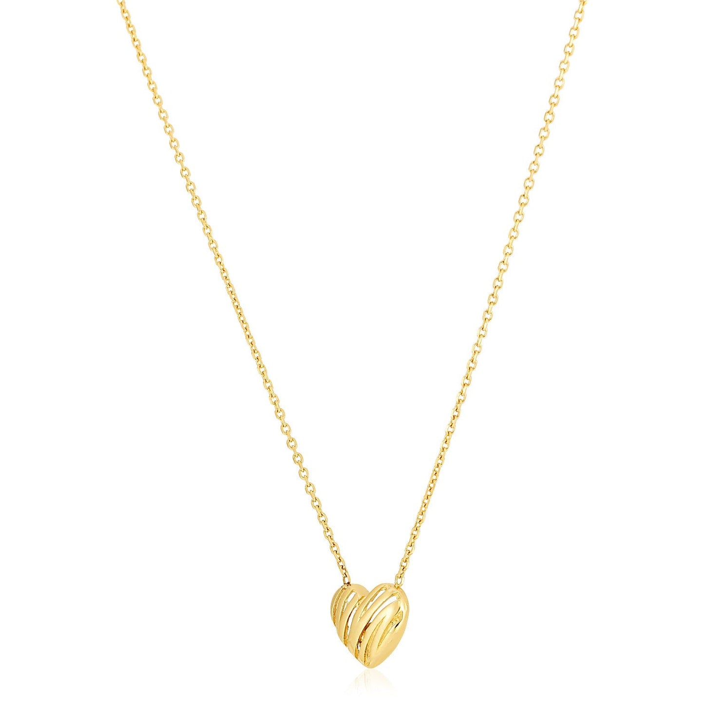 14k Yellow Gold High Polish Scribbles Heart Necklace RCJ Necklaces CELESTIA LUXE JEWELLERS