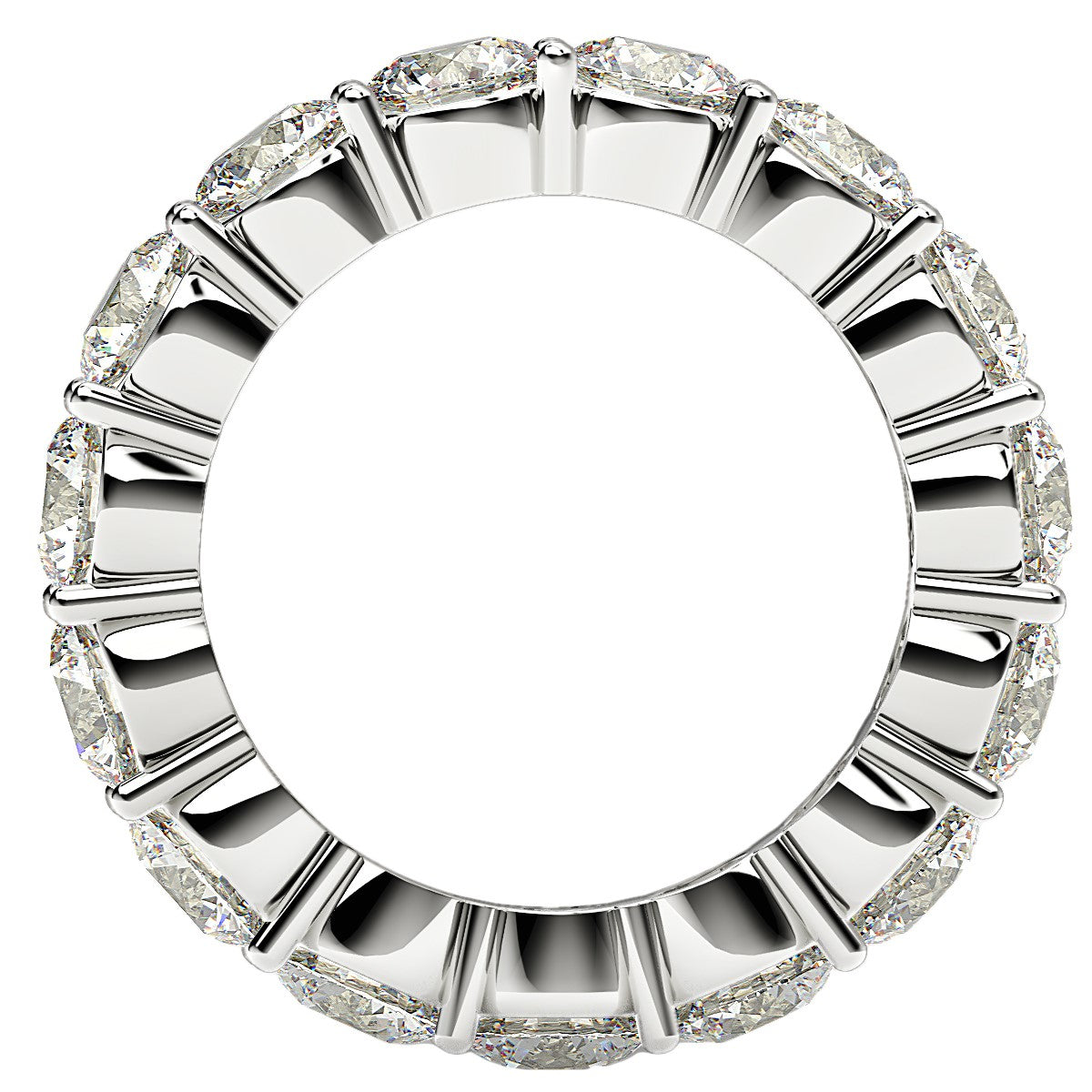 Round Cut Lab Grown Diamond Eternity Ring in 14k White Gold (5 cttw FG/VS2) RCJ Rings CELESTIA LUXE JEWELLERS