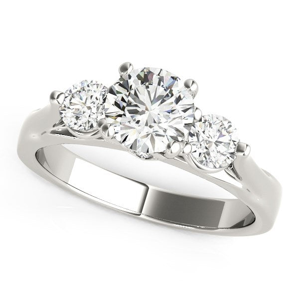 14k White Gold 3 Stone Prong Setting Diamond Engagement Ring (1 3/8 cttw) RCJ Rings CELESTIA LUXE JEWELLERS