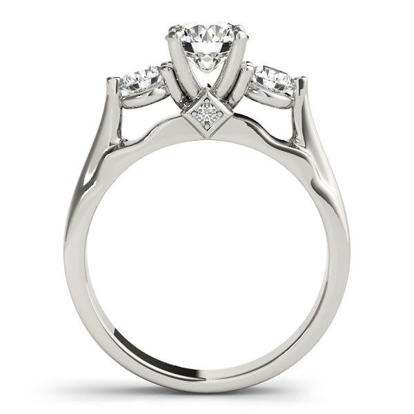 14k White Gold 3 Stone Prong Setting Diamond Engagement Ring (1 3/8 cttw) RCJ Rings CELESTIA LUXE JEWELLERS